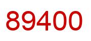 Number 89400 red image