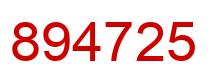 Number 894725 red image