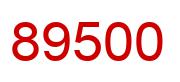 Number 89500 red image