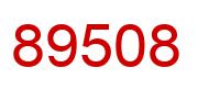 Number 89508 red image