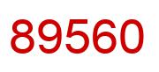 Number 89560 red image