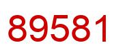 Number 89581 red image