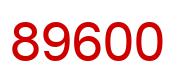 Number 89600 red image