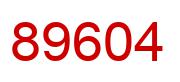 Number 89604 red image
