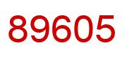 Number 89605 red image