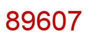 Number 89607 red image