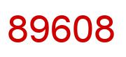 Number 89608 red image