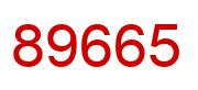 Number 89665 red image