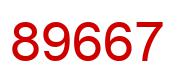 Number 89667 red image