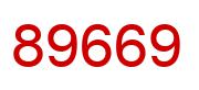 Number 89669 red image