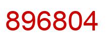 Number 896804 red image