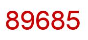 Number 89685 red image