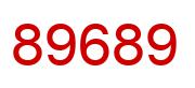 Number 89689 red image