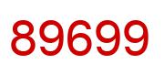 Number 89699 red image
