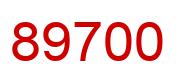 Number 89700 red image