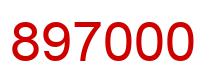 Number 897000 red image