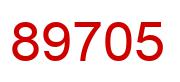 Number 89705 red image