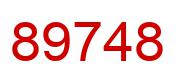 Number 89748 red image