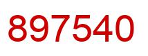 Number 897540 red image