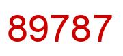 Número 89787 imagen rojo