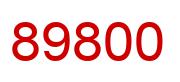 Number 89800 red image