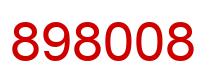 Number 898008 red image