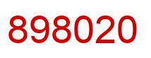Number 898020 red image