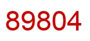 Number 89804 red image