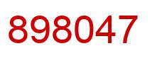 Number 898047 red image
