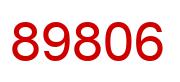 Number 89806 red image