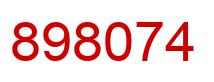 Number 898074 red image