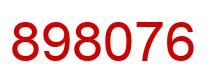 Number 898076 red image