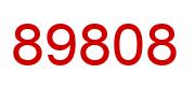 Number 89808 red image