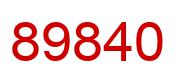 Number 89840 red image