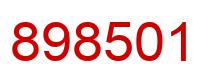 Number 898501 red image