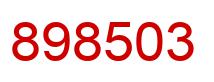 Number 898503 red image