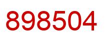 Number 898504 red image