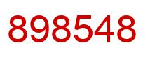 Number 898548 red image