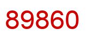 Number 89860 red image