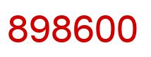 Number 898600 red image