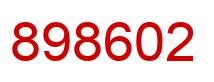 Number 898602 red image