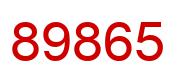 Number 89865 red image