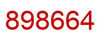 Number 898664 red image
