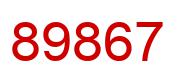 Number 89867 red image