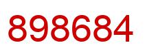 Number 898684 red image