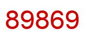 Number 89869 red image