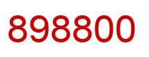 Number 898800 red image