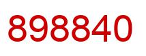 Number 898840 red image