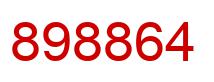 Number 898864 red image