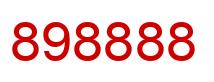 Number 898888 red image